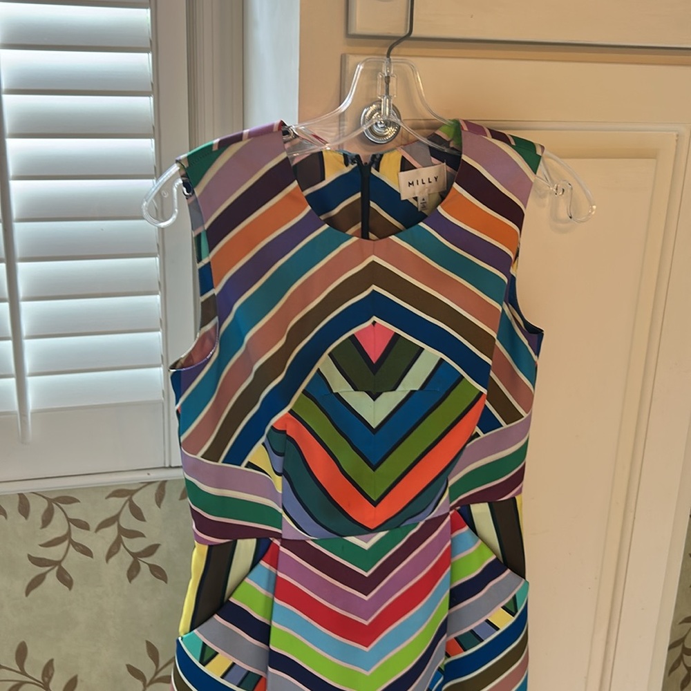 Milly Colorful Chevron Mini Dress - Picture 3 of 4
